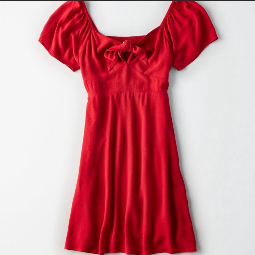 AE Red Tie Front Dress NWT